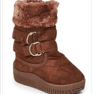 Brown Two-Buckle Boot - Girls
